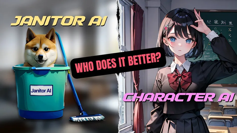 Thumbnail of the YouTube video “Janitor AI vs Character AI (2025) | Best AI for Roleplay, Chat, and Storytelling?” by AI Amped